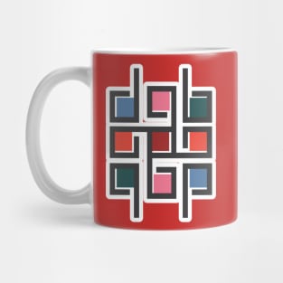 Square decorative color corporate identity sticker design element. QR code and digital tech logo sticker concept. Mug